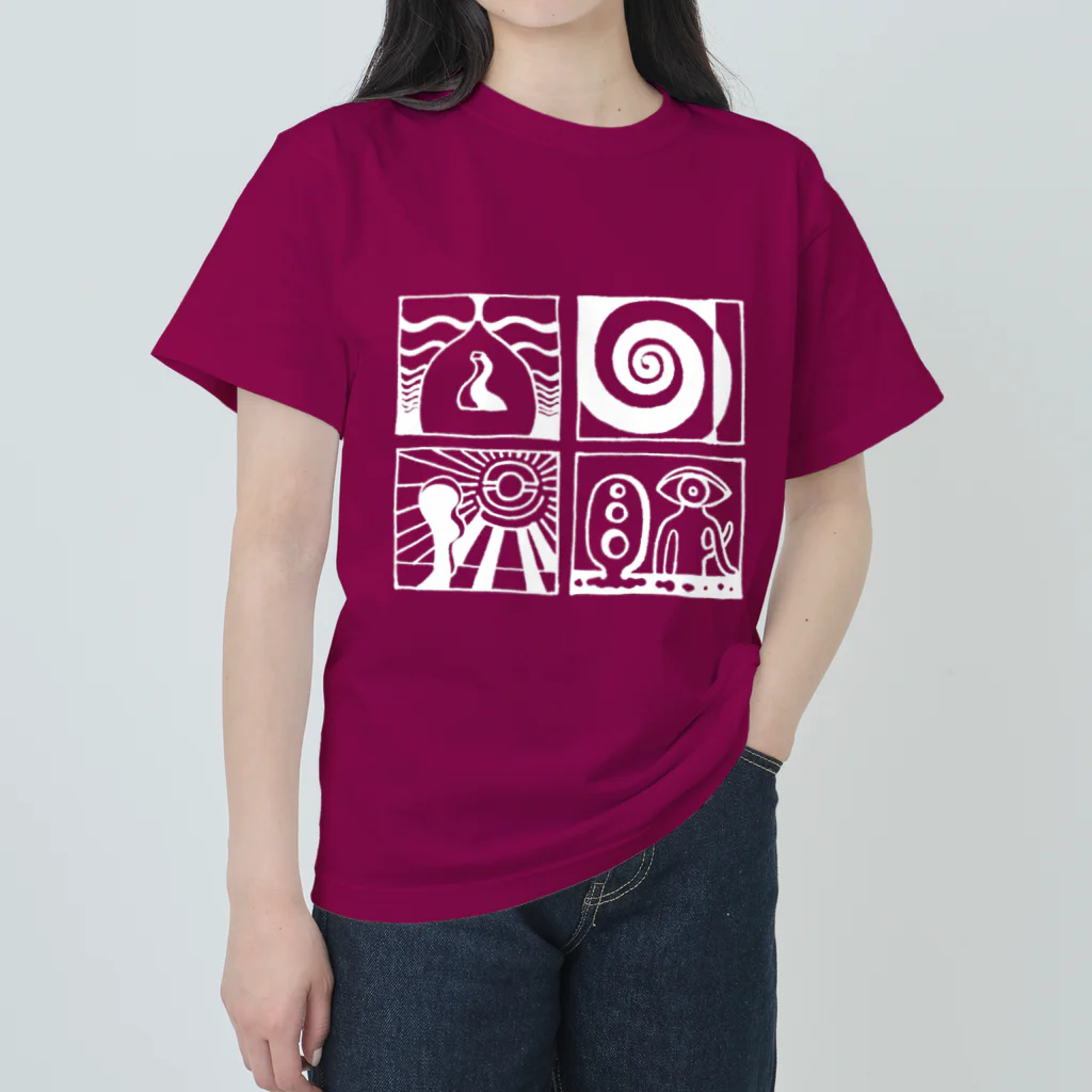 太陽の眼の太陽の眼 文字絵(白/前面) Heavyweight T-Shirt