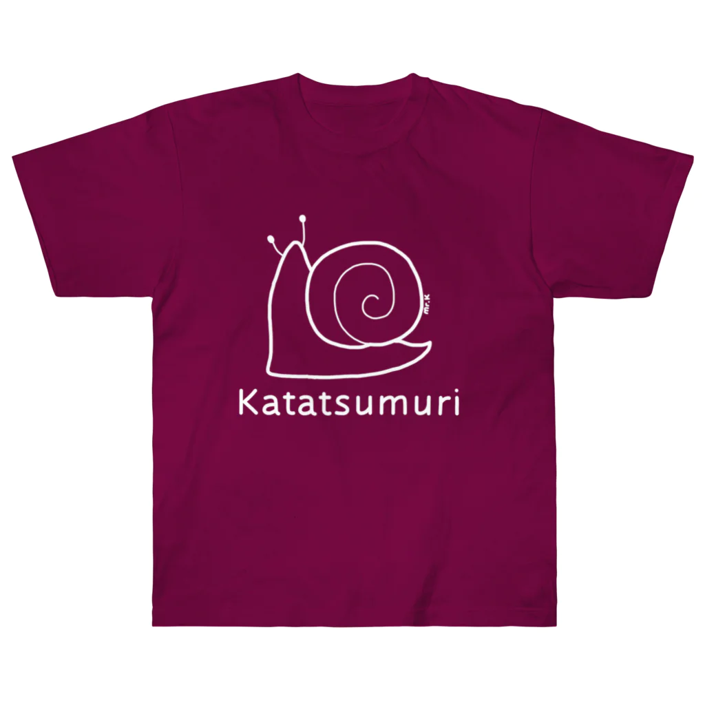 MrKShirtsのKatatsumuri (カタツムリ) 白デザイン ヘビーウェイトTシャツ