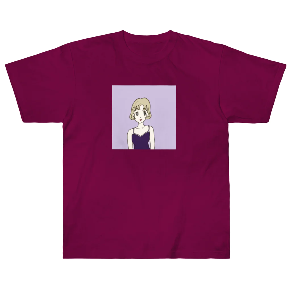 Hinanochin.shopのMs. Blonde Short Hair Heavyweight T-Shirt