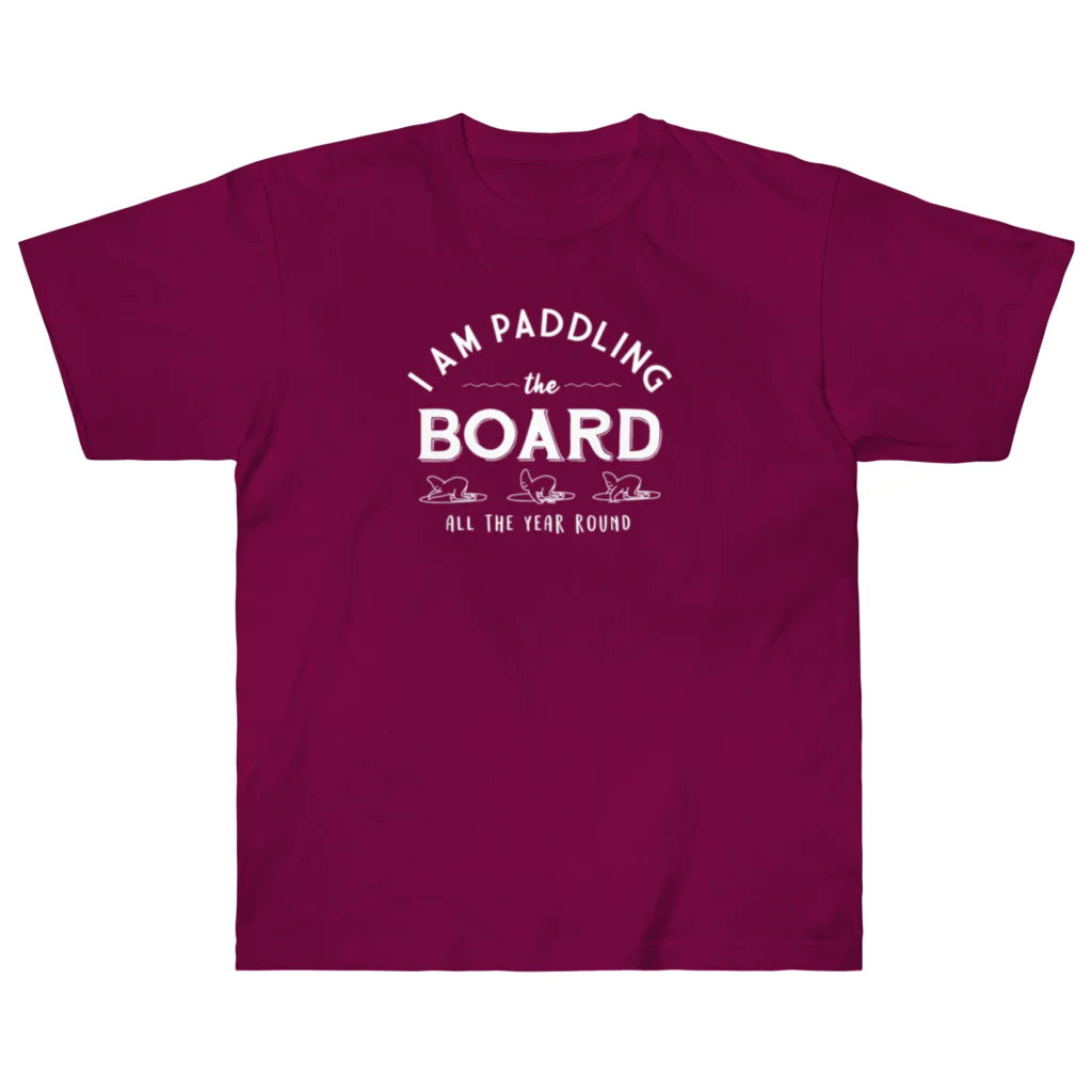 May's cafeのPADDLING THE BOARD _white Heavyweight T-Shirt