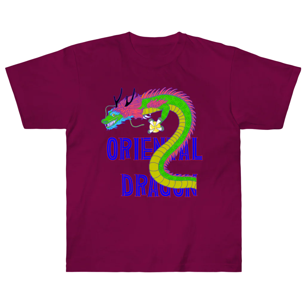 LalaHangeulのORIENTAL DRAGON（龍）英字バージョン ヘビーウェイトTシャツ