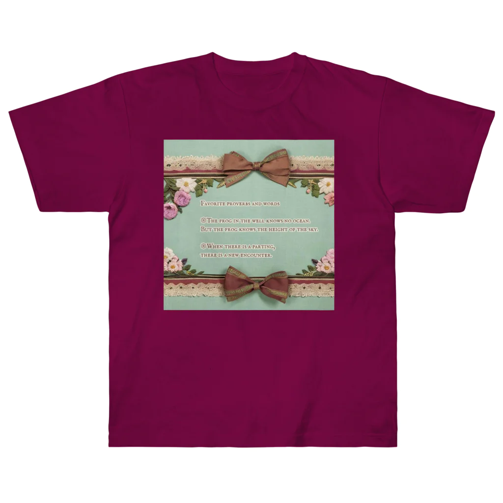 【ホラー専門店】ジルショップのリボンと花のデザイン ヘビーウェイトTシャツ