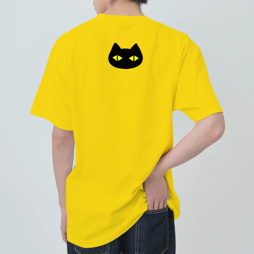 F2 Cat Design Shopの黒猫ボディーガード まもられているほう 002 Heavyweight T-Shirt