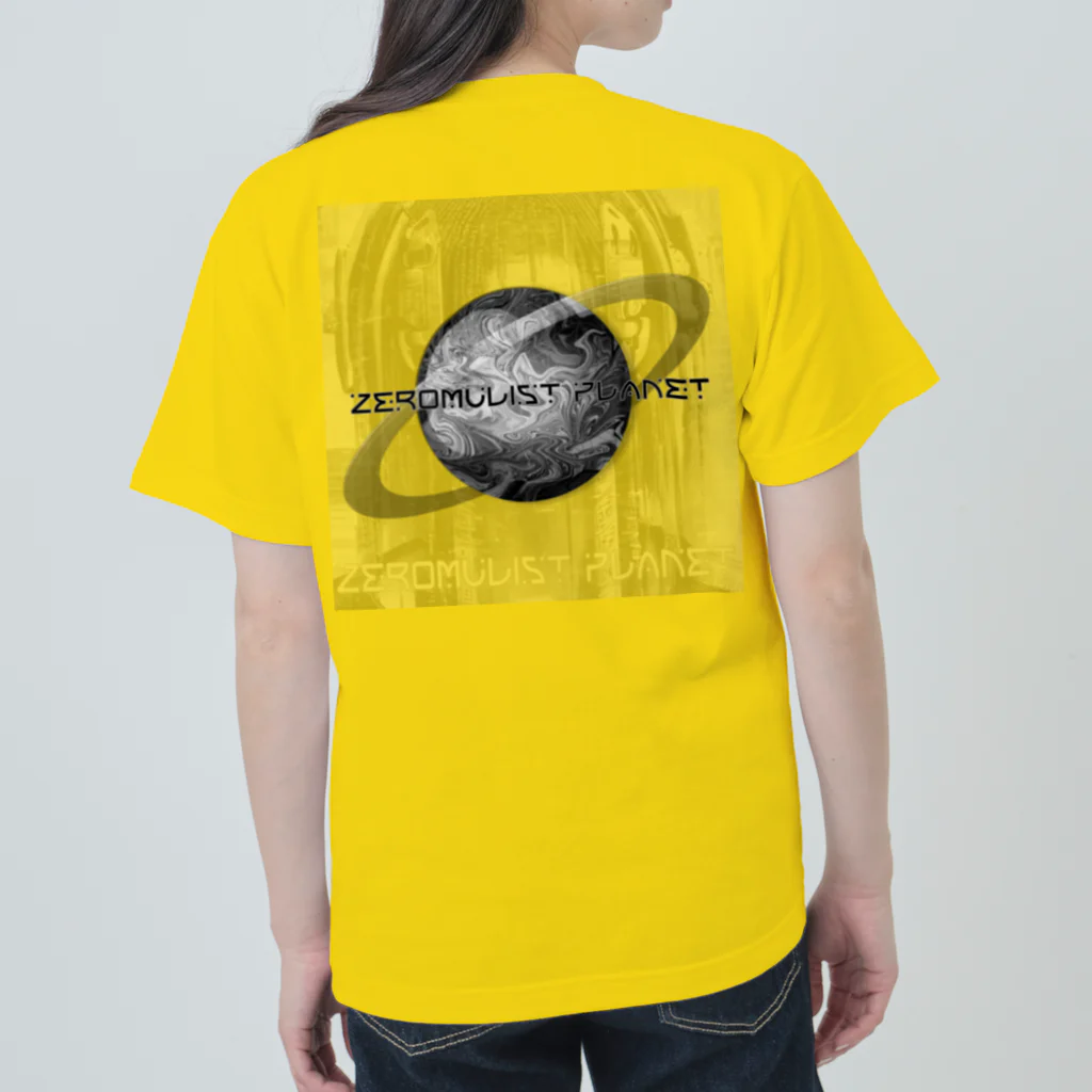 Aimurist のZeromulist planet IAM モノクロ ヘビーウェイトTシャツ