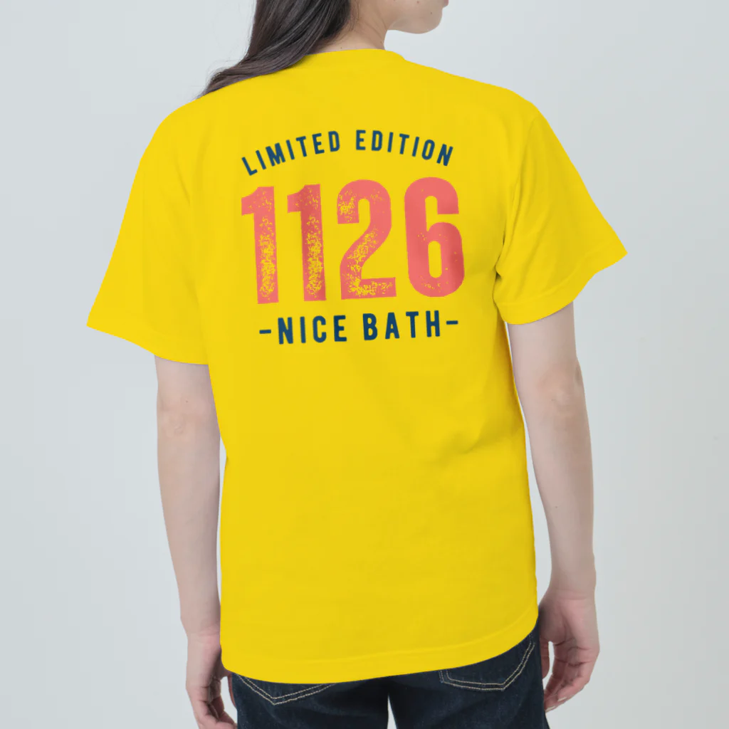 温泉グッズ@ブーさんとキリンの生活のNICE BATH（両面） Heavyweight T-Shirt