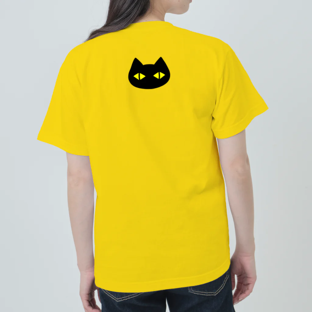 F2 Cat Design Shopの黒猫ボディーガード まもられているほう 002 Heavyweight T-Shirt