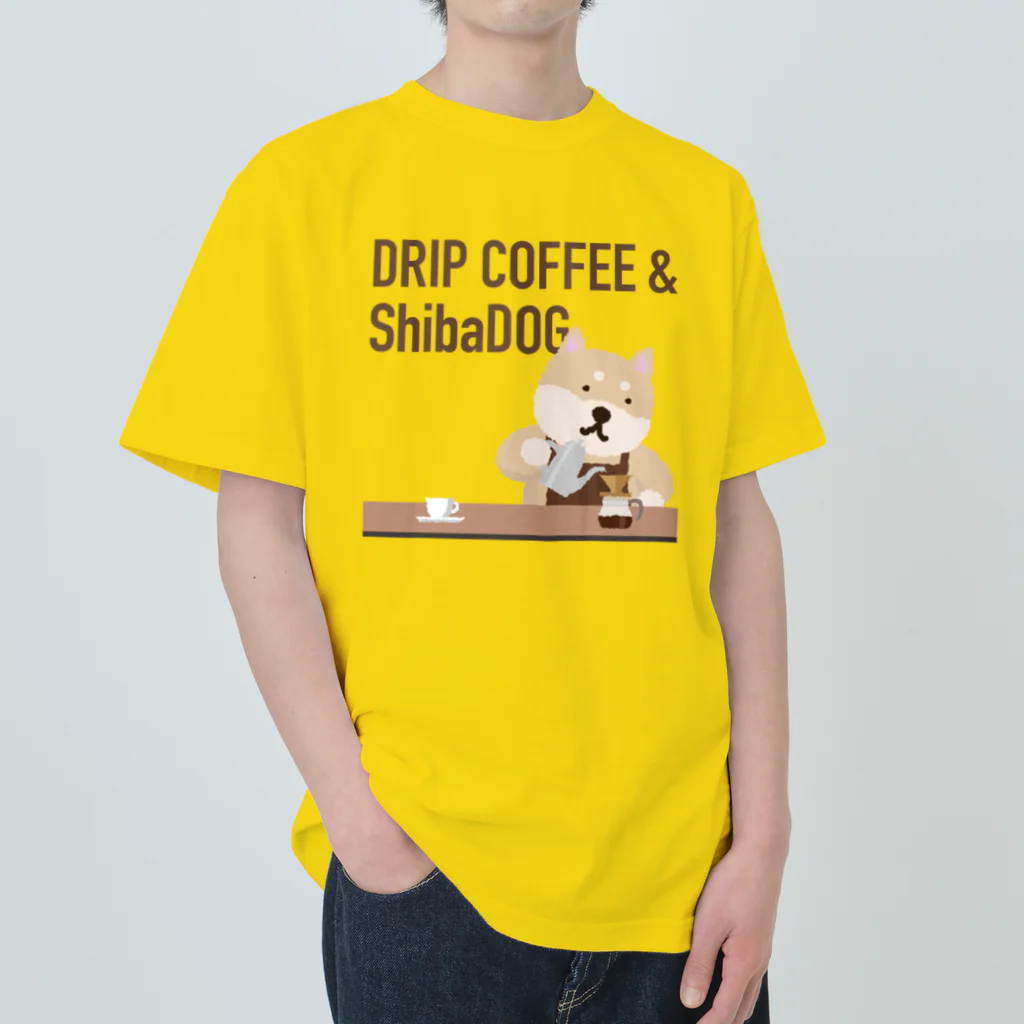 しばじるしデザインのDRIP COFFEE & ShibaDOG Heavyweight T-Shirt