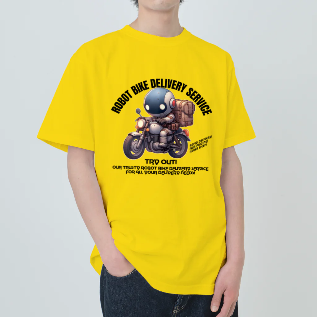 kazu_gのロボットバイク便(淡色用) Heavyweight T-Shirt