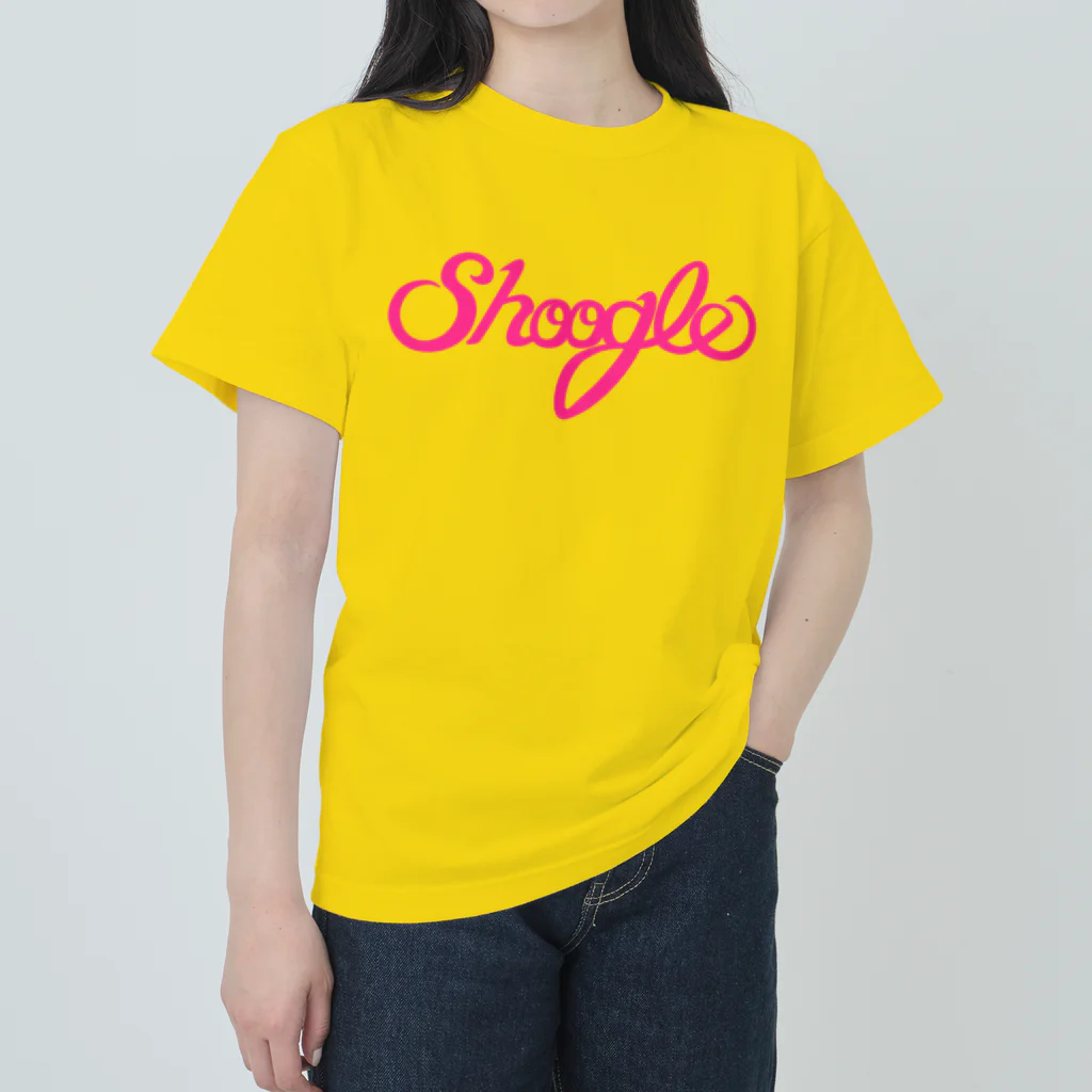 週刊少年ライジングサンズのShoogle(シューグル)ロゴ ピンク ヘビーウェイトTシャツ