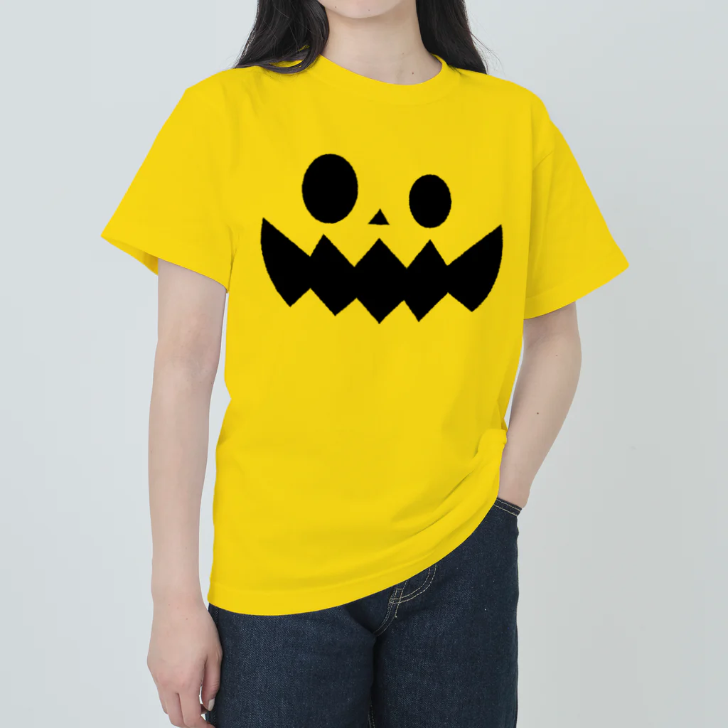 マッハモフモフのハロウィンのカボチャ2 ヘビーウェイトTシャツ