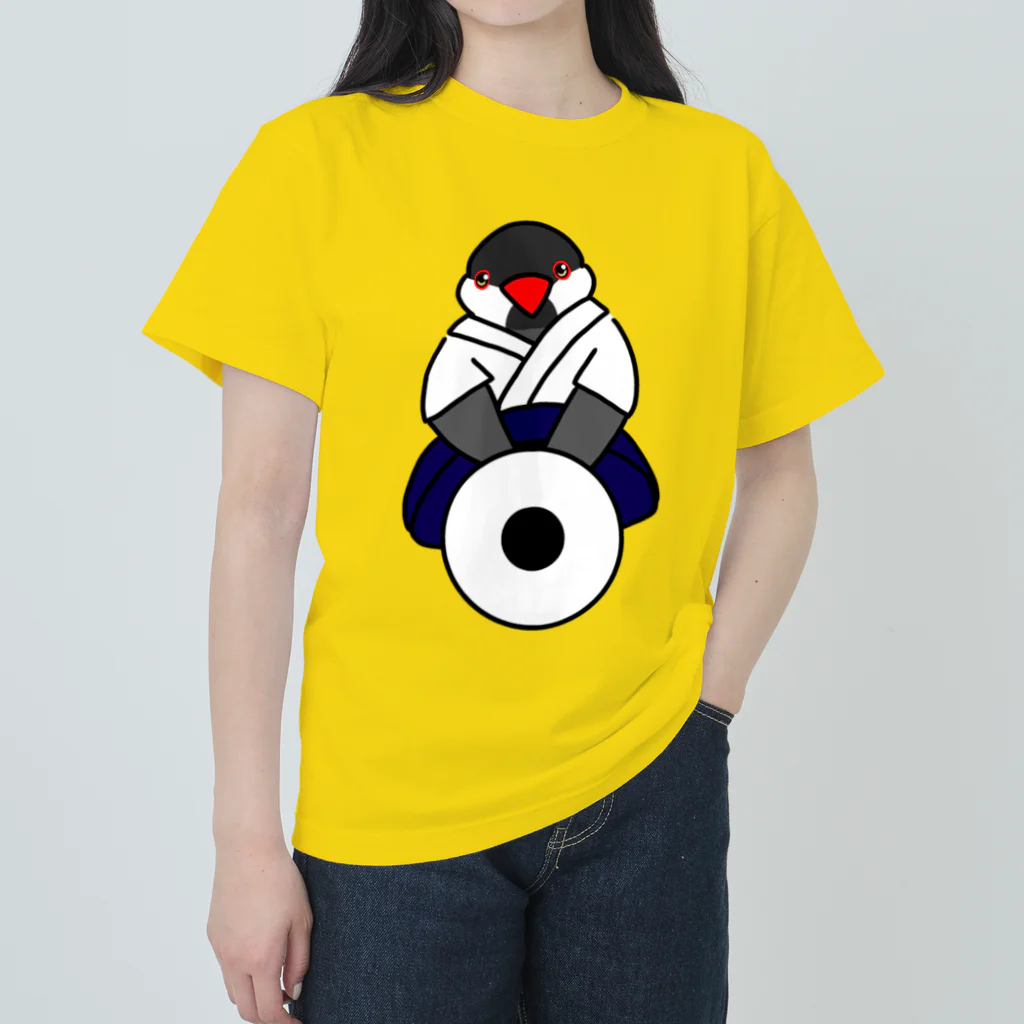 Lily bird（リリーバード）の正座の弓道部んちょ（桜文鳥）と星的① Heavyweight T-Shirt