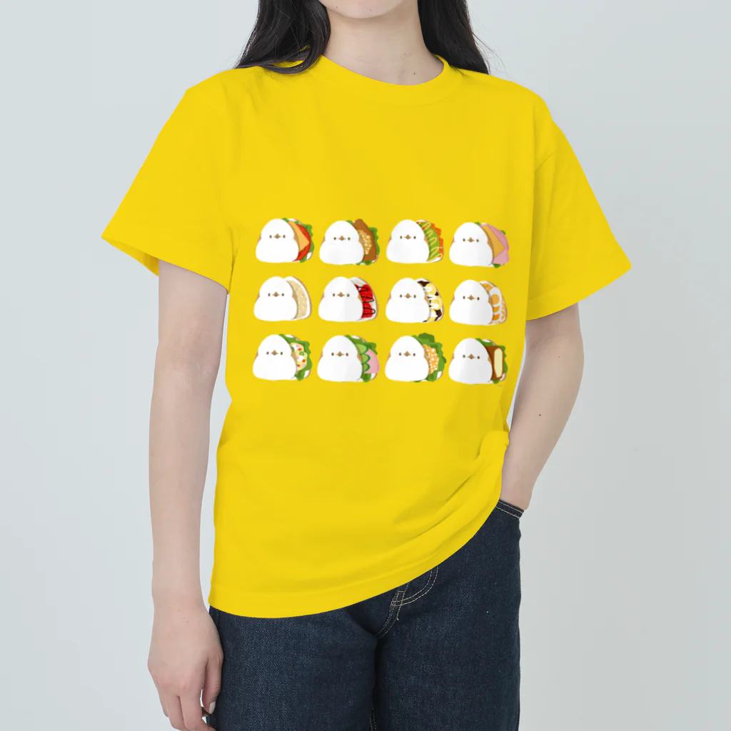 しろくま&ペンギン通信の挟みエナガ Heavyweight T-Shirt