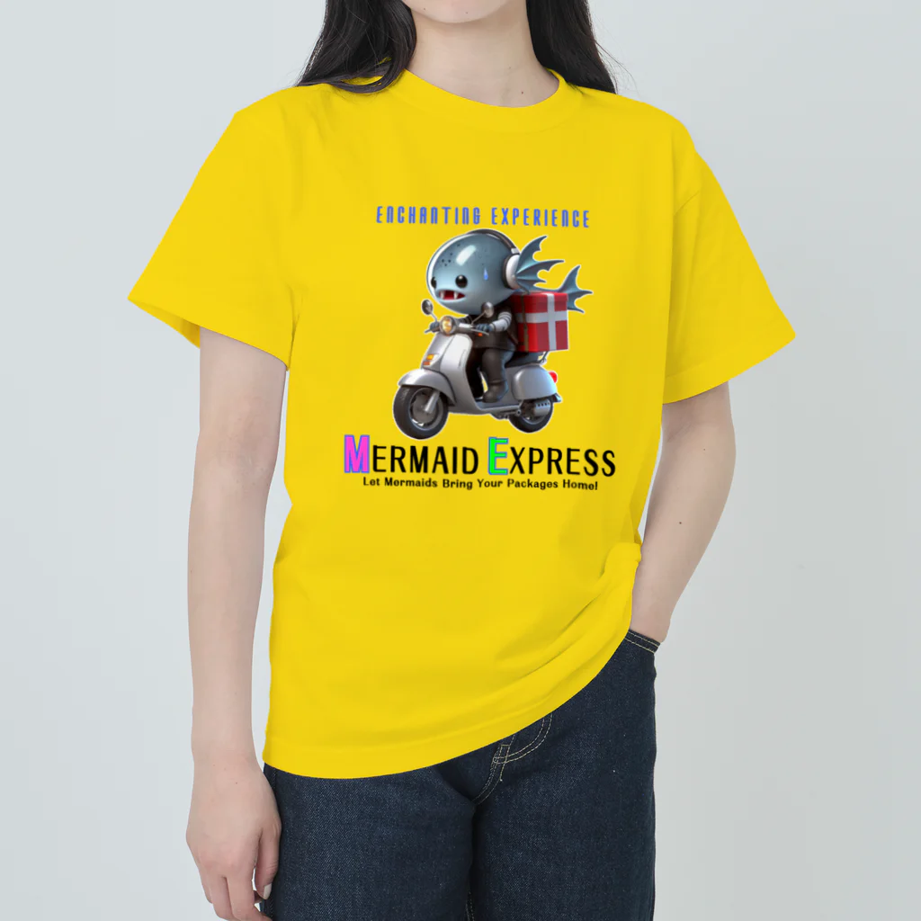 kazu_gのマーメイド・エキスプレス!?半分人間だけどさ…逆? ヘビーウェイトTシャツ