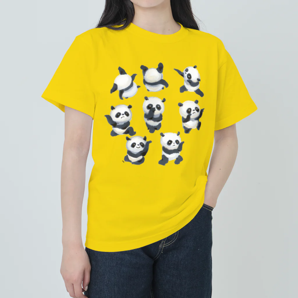 segasworksの蛇拳のパンダちゃん ヘビーウェイトTシャツ