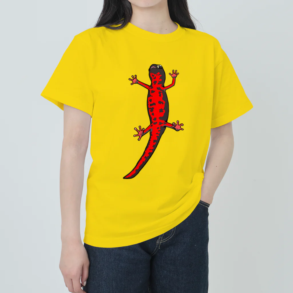 LalaHangeulのアカハライモリさん　文字無し ヘビーウェイトTシャツ