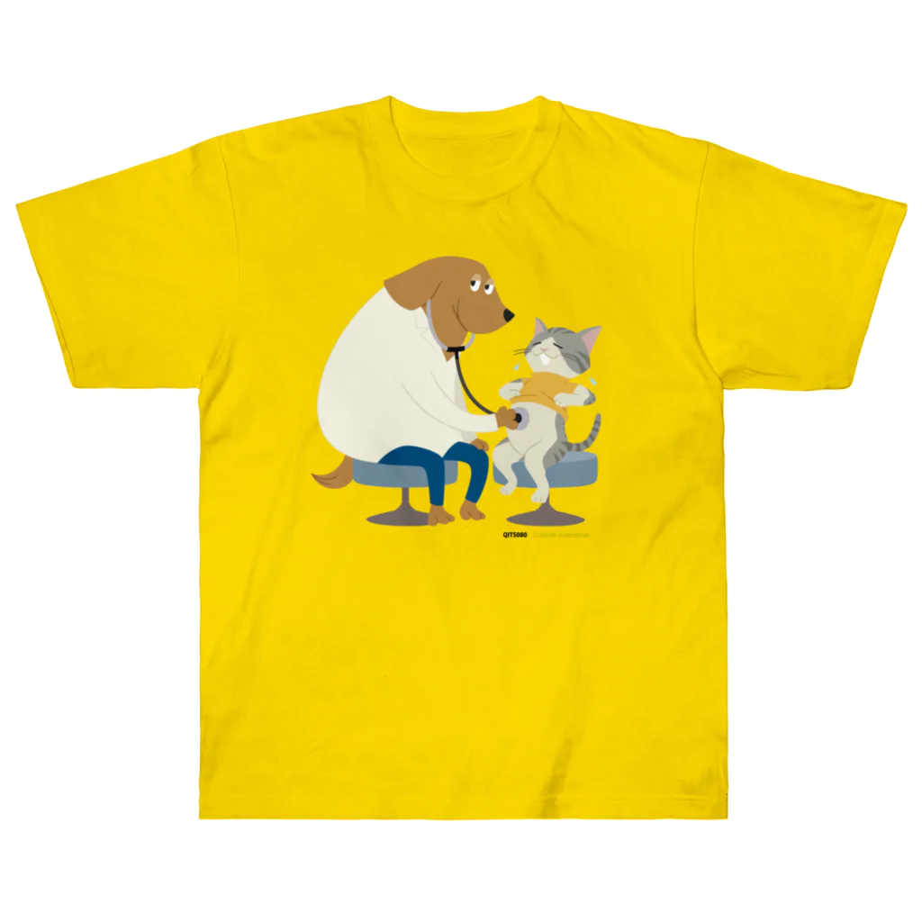 Quatre Illustrationの犬のお医者さん ヘビーウェイトTシャツ