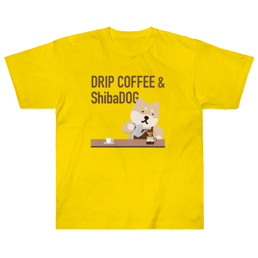 しばじるしデザインのDRIP COFFEE & ShibaDOG Heavyweight T-Shirt