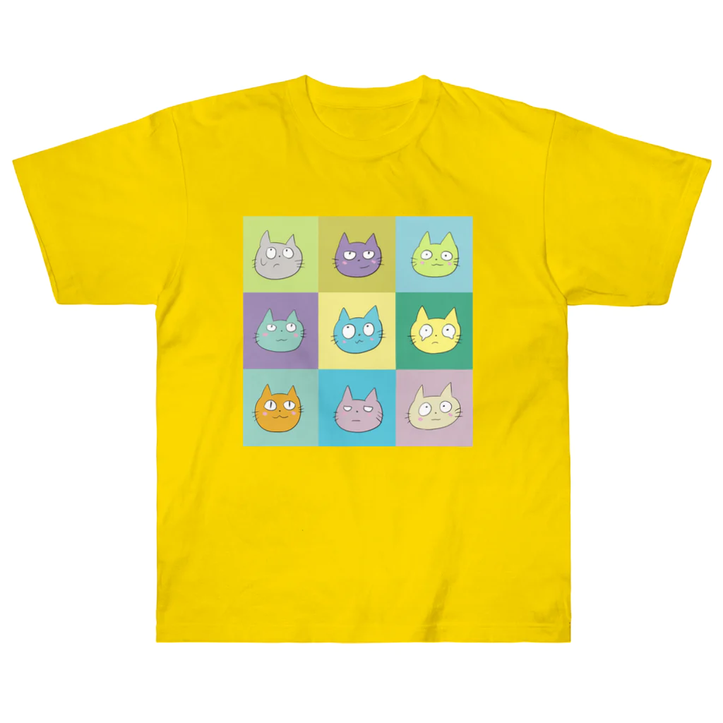 でんぼうのねこがいっぱいいる ヘビーウェイトTシャツ