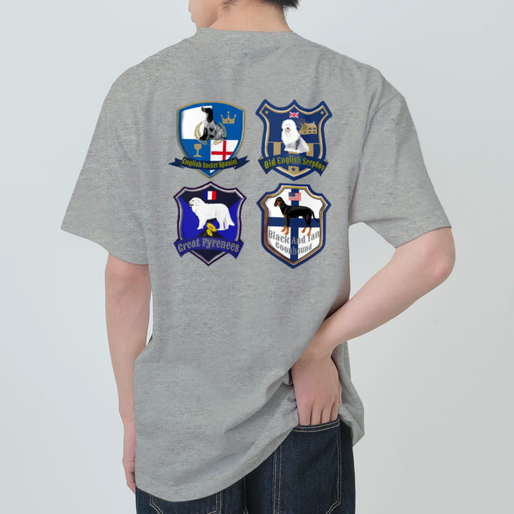 LanLanのドッグリーグ　ブルー ヘビーウェイトTシャツ