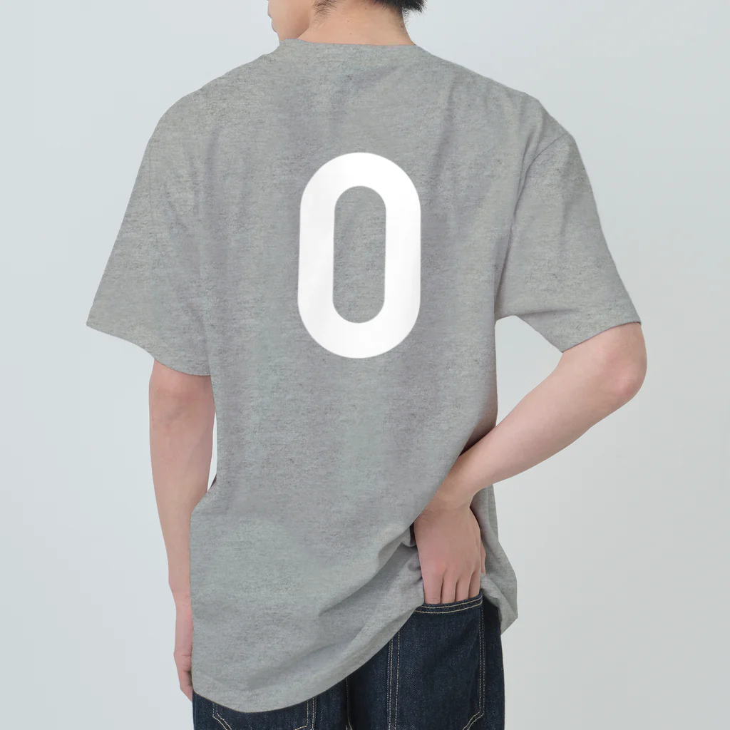 コチ(ボストンテリア)のバックプリント：ただの0です。（白文字） ヘビーウェイトTシャツ