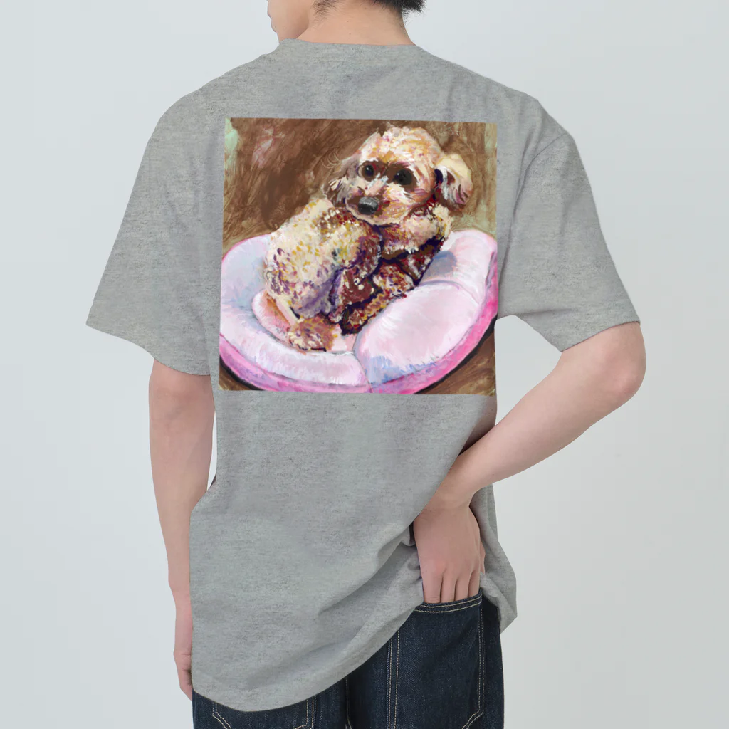 Yuhki | おばけのゆうき 公式オンラインショップ　【ちぎり絵・貼り絵のTシャツ・パーカー・スマホケース・バッグ・日用品・雑貨・文具・ドッグTシャツなど販売中】のトイプードルのぷー(クラシック) Heavyweight T-Shirt