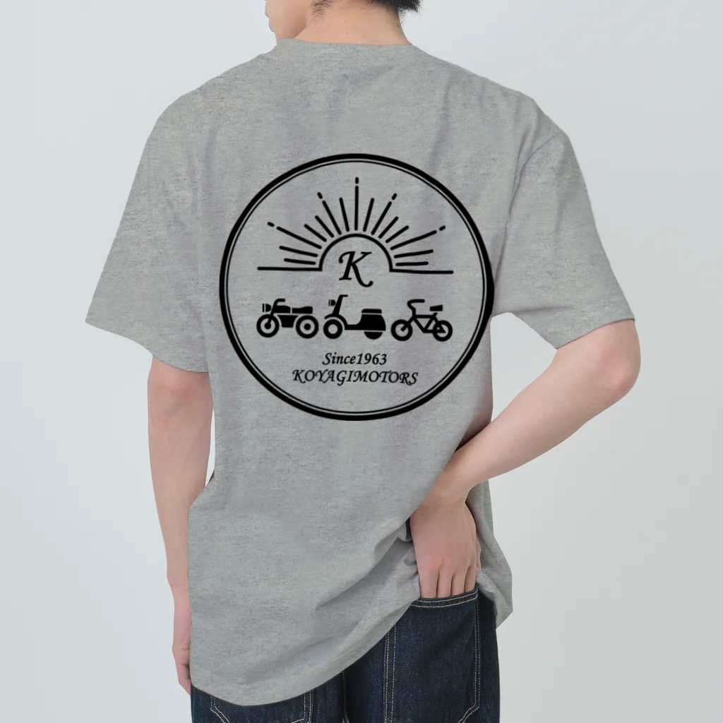 小八木モータースのKoyagimotors ロゴBlack Heavyweight T-Shirt