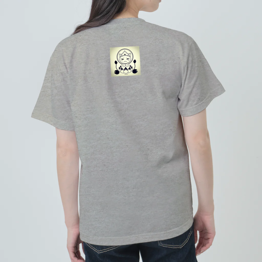 虹色猫工房(クロミツ)の猫観音 Heavyweight T-Shirt