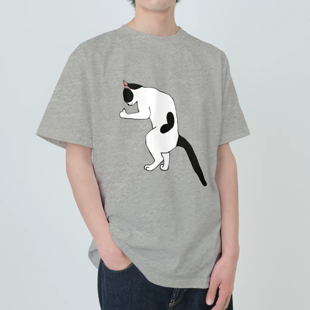 小鳥と映画館のグッドラックな猫 ヘビーウェイトTシャツ