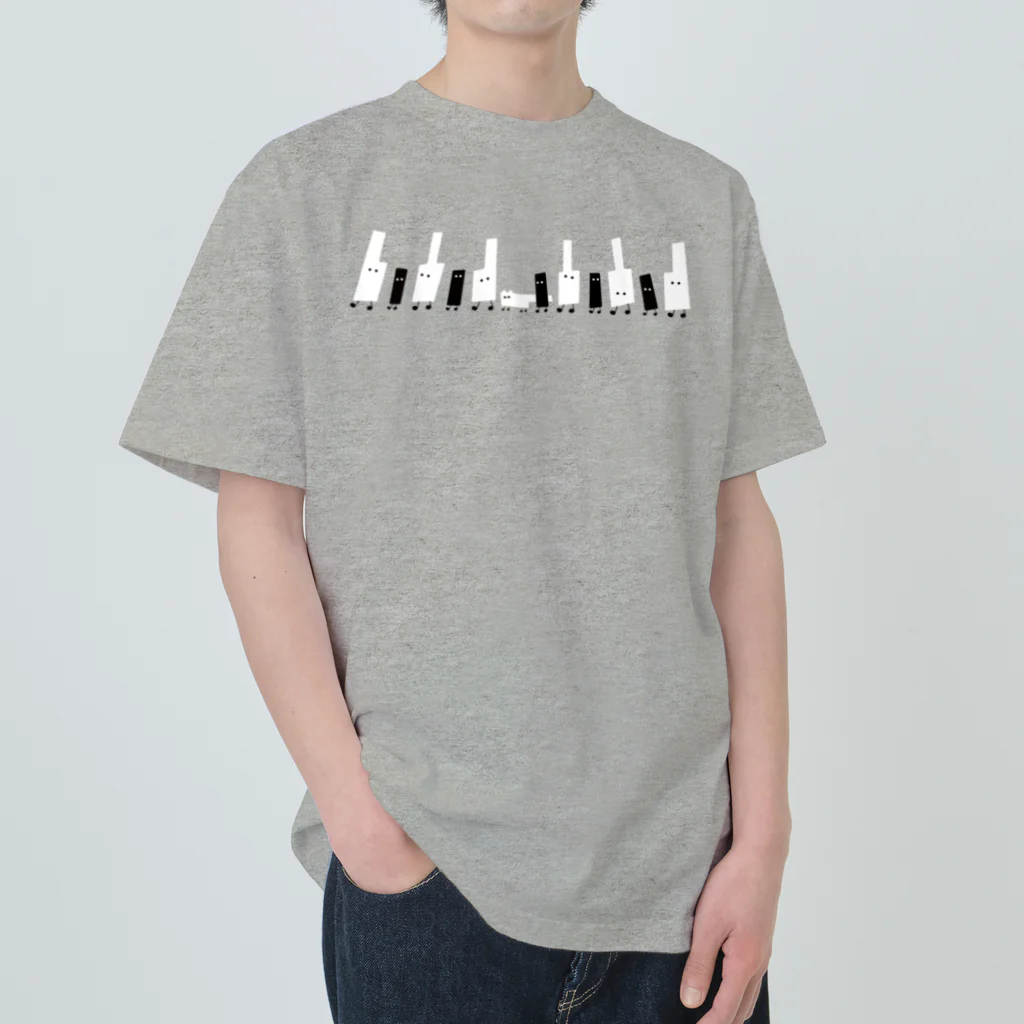 ねこやにわとりやのWALKING PIANO Heavyweight T-Shirt