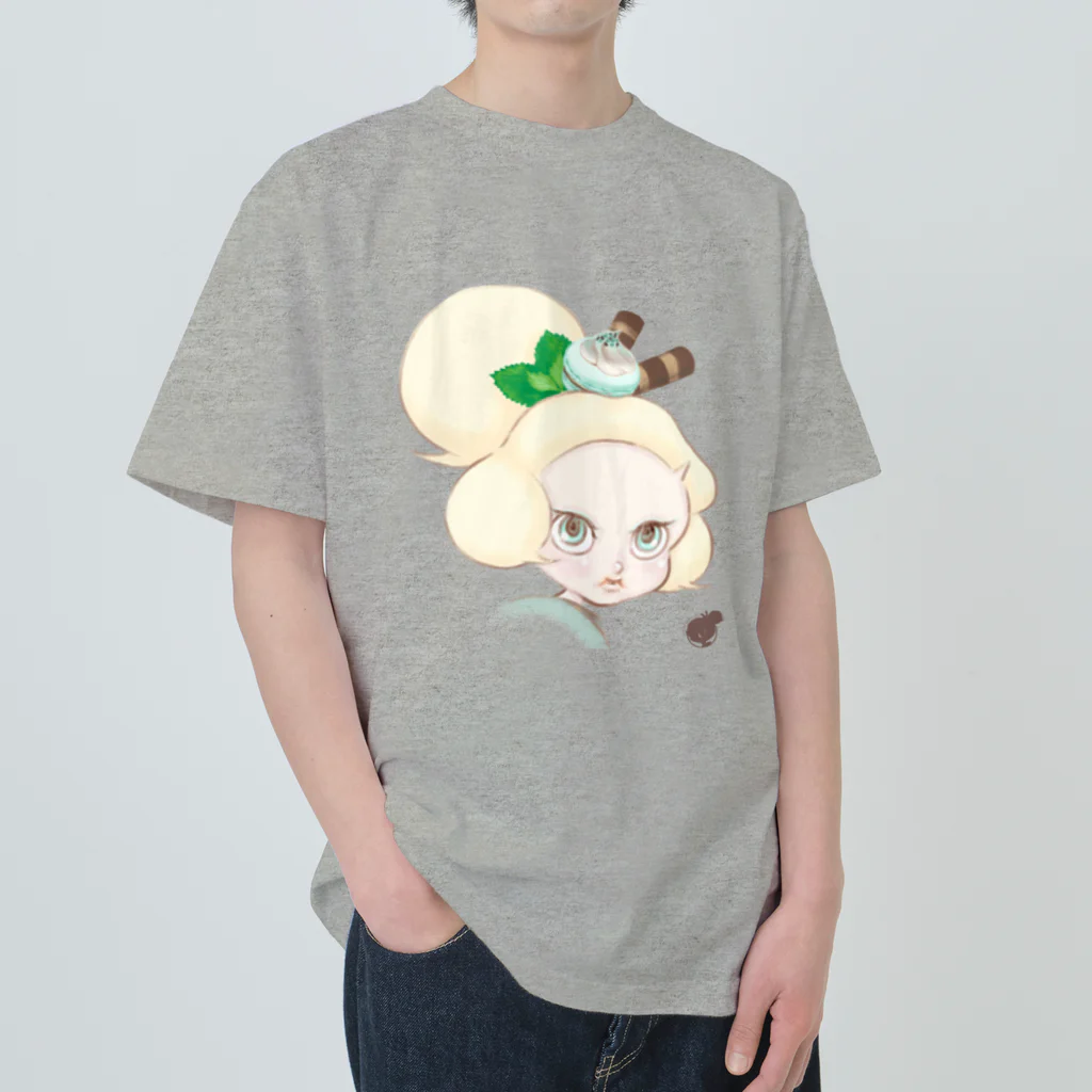 やまかわようこのミントチョコレートの妖精 ペパーミンティー  Heavyweight T-Shirt