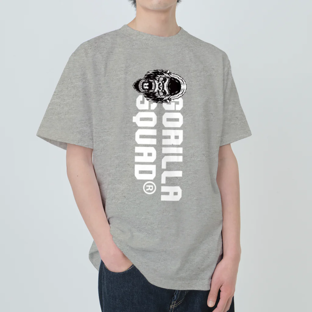 GORILLA SQUAD 公式ノベルティショップのアングリーゴリラ ロゴ縦 ヘビーウェイトTシャツ