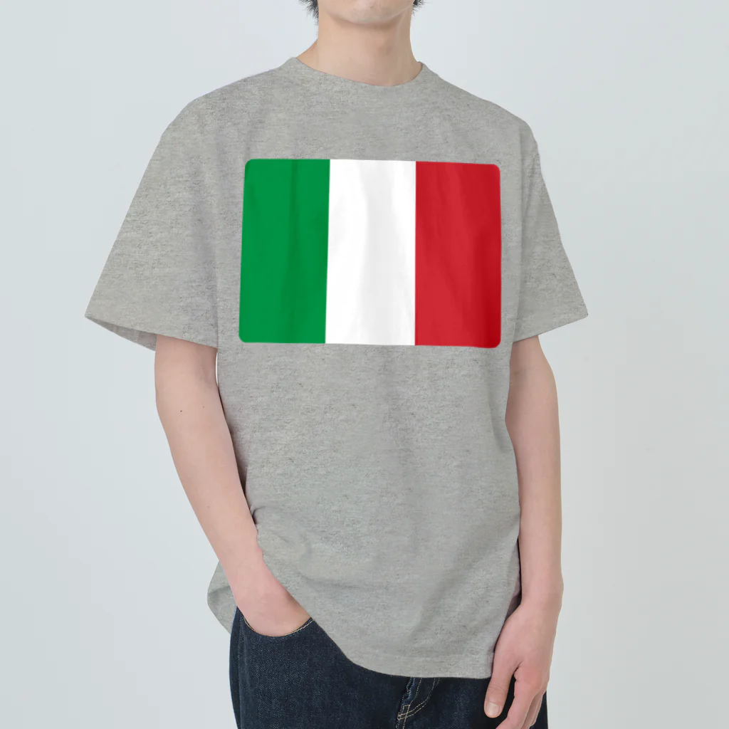 お絵かき屋さんのイタリアの国旗 ヘビーウェイトTシャツ