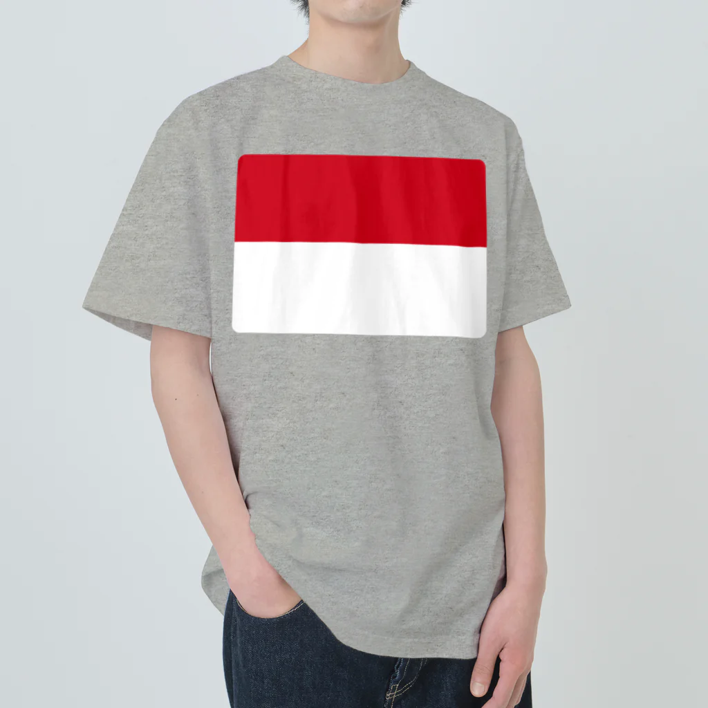 お絵かき屋さんのモナコの国旗 ヘビーウェイトTシャツ