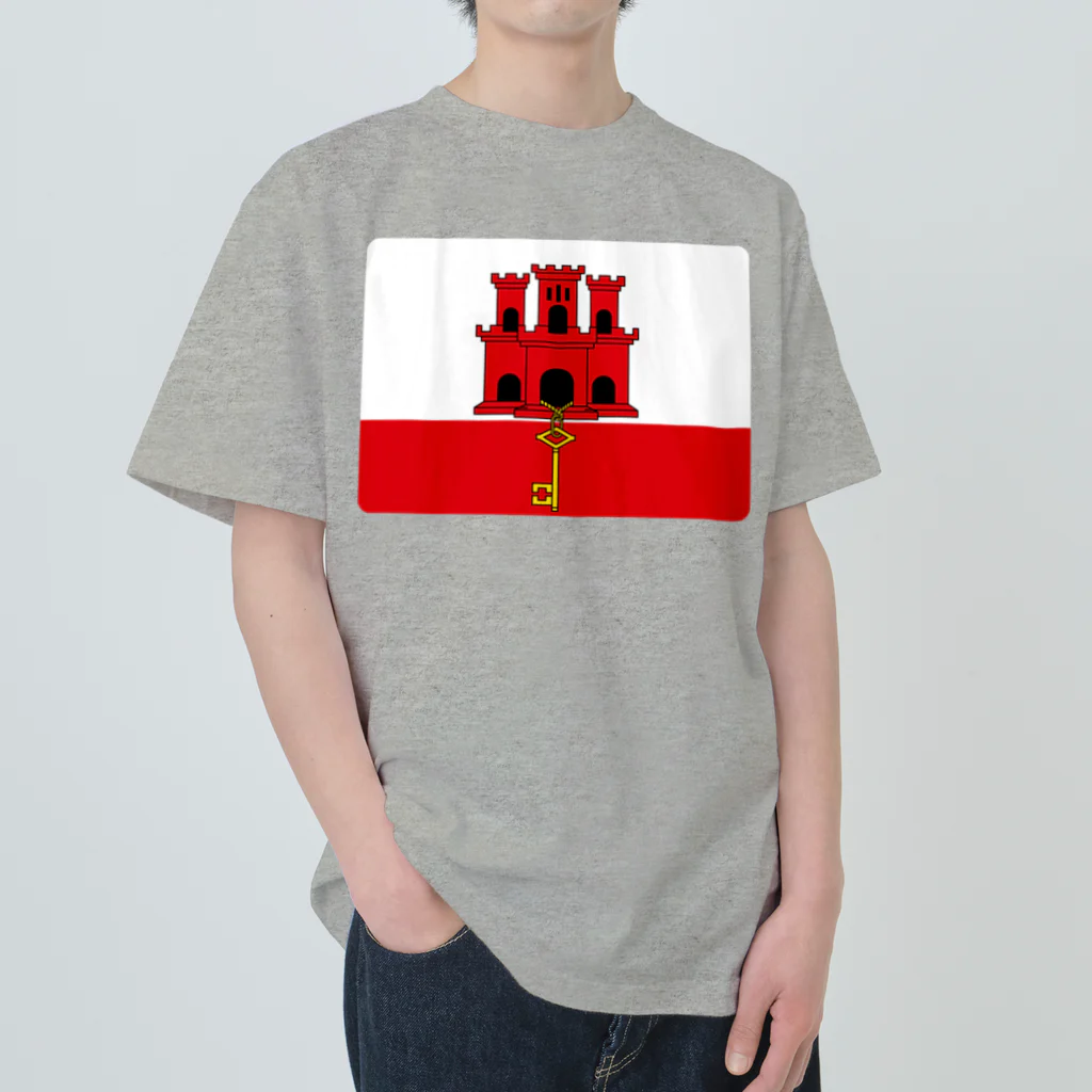 お絵かき屋さんのジブラルタルの旗 Heavyweight T-Shirt
