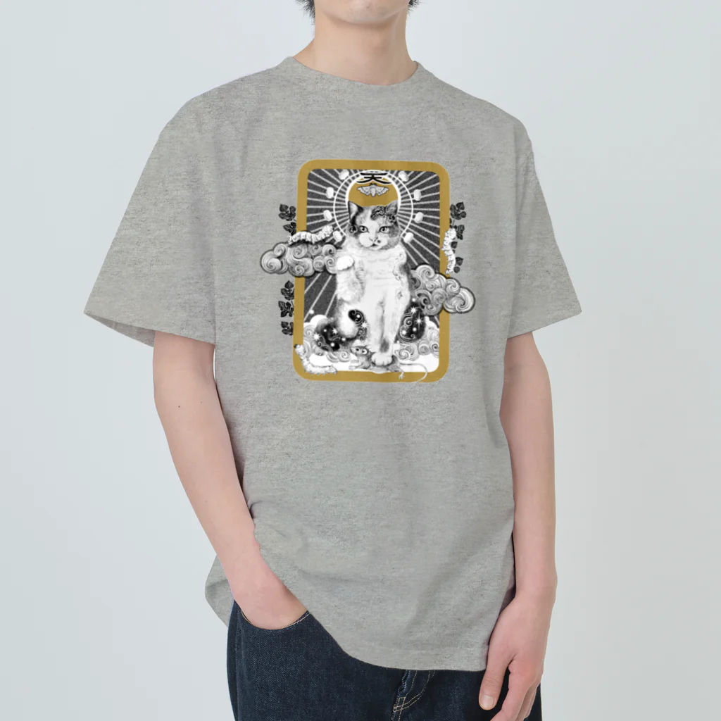 OJIKの養蚕守護猫 Heavyweight T-Shirt