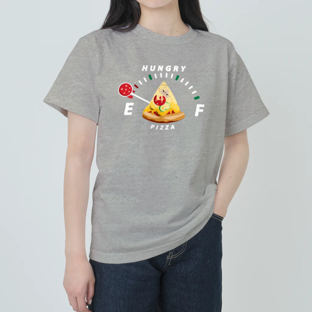 イラスト MONYAAT の腹ペコゲージ　ピザ　B*Ｌ配置 Heavyweight T-Shirt