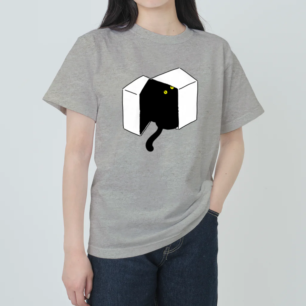 unmotokian suzuri支店の箱入り猫 ヘビーウェイトTシャツ