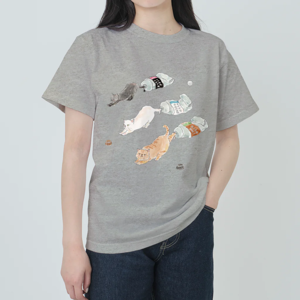 トコロコムギの絵の具にゃんこ Heavyweight T-Shirt