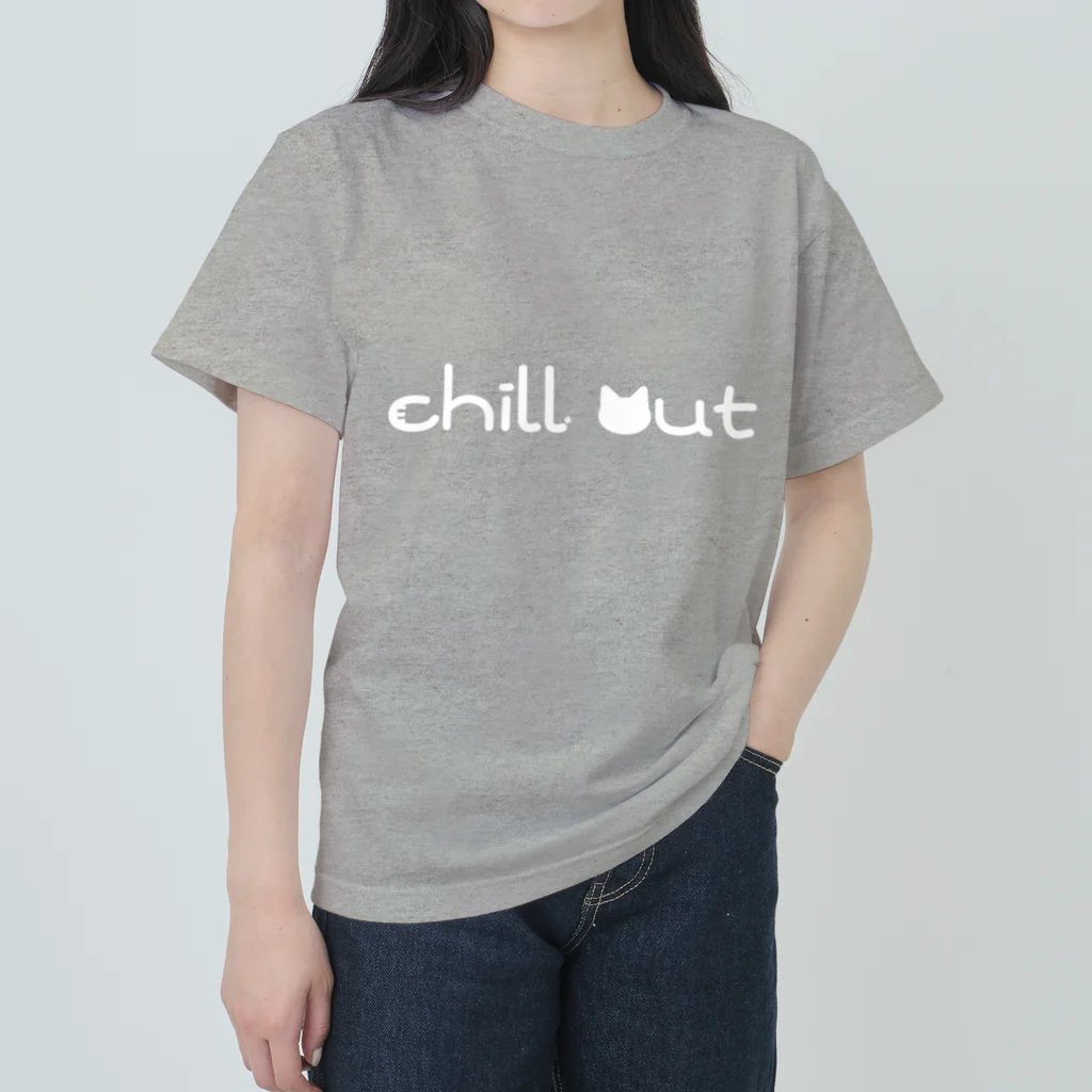 учк¡✼*のchill out(白文字ver.) Heavyweight T-Shirt