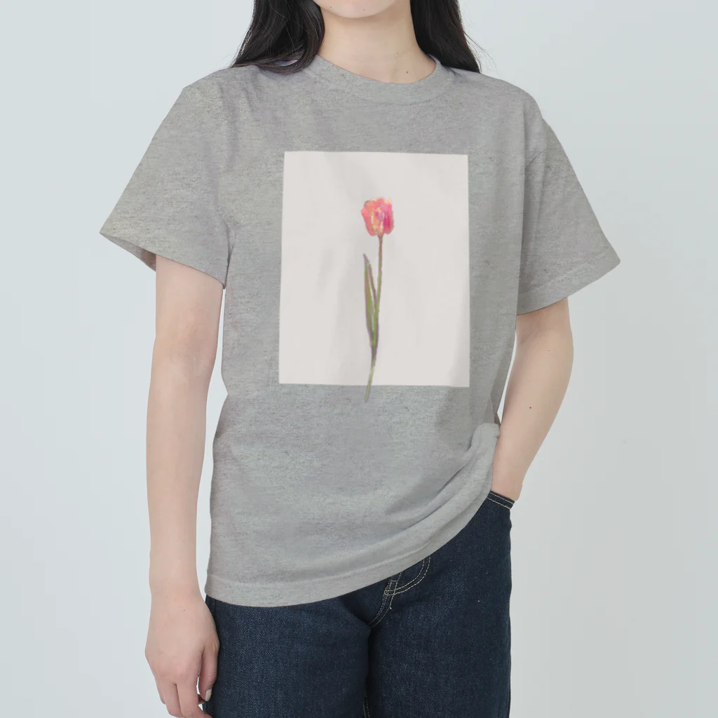 rilybiiの🍑 peach milk tea × peach tulip . Heavyweight T-Shirt