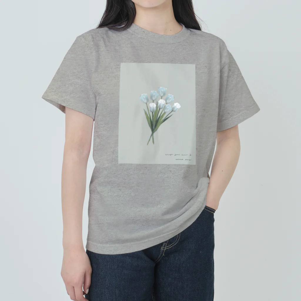 rilybiiの💐 mint green gray × white gray blue . ヘビーウェイトTシャツ