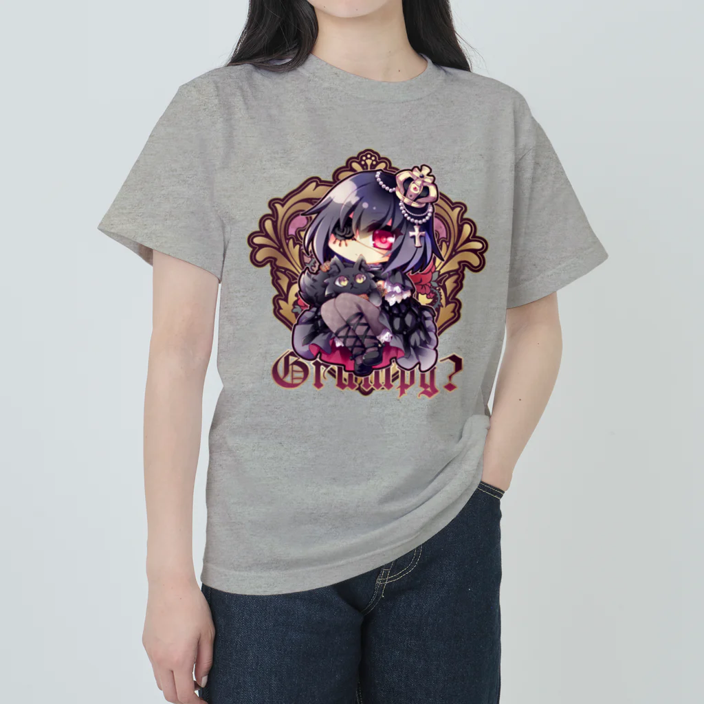 月蝕ざっか店＠SUZURIの不機嫌と王冠とお猫さま - Ctype ヘビーウェイトTシャツ