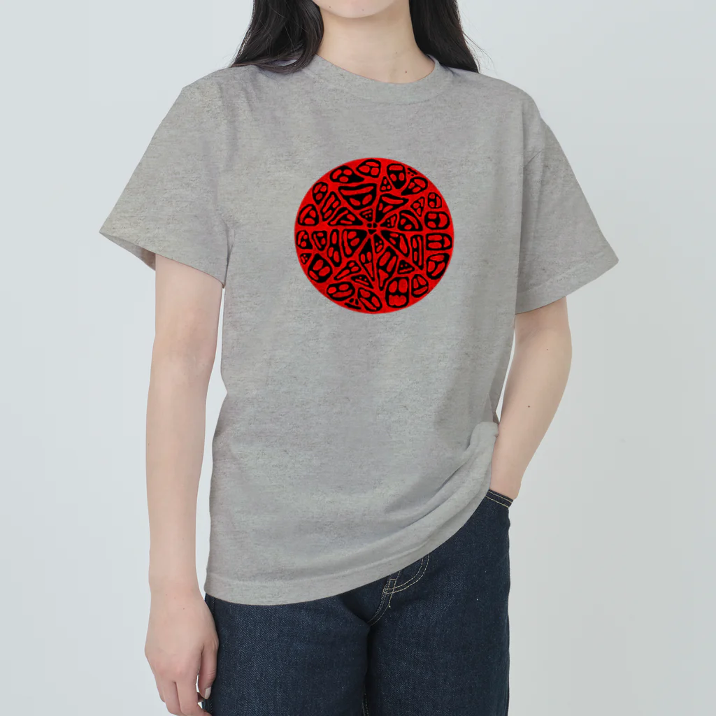 Redtail NFTart projectのアカトクロ_006サークルフェイス ヘビーウェイトTシャツ