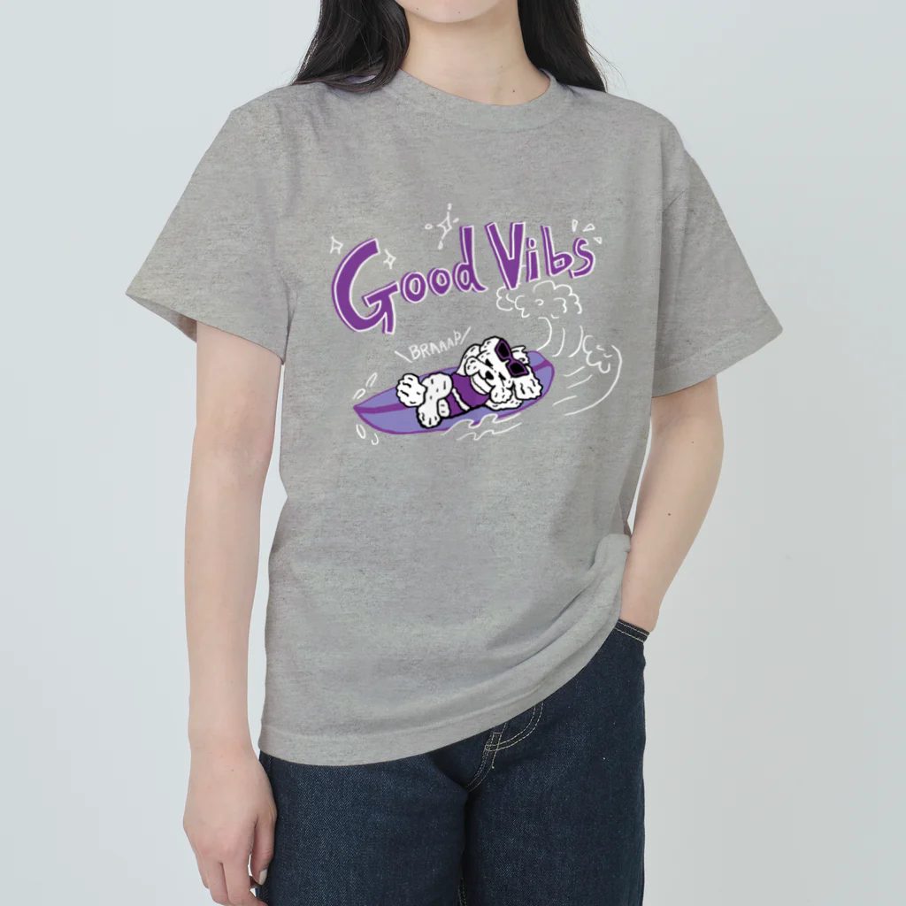 WON CHANCE ワンチャンスのマルチーズ君Good Vibs（ちぎらはるな） Heavyweight T-Shirt