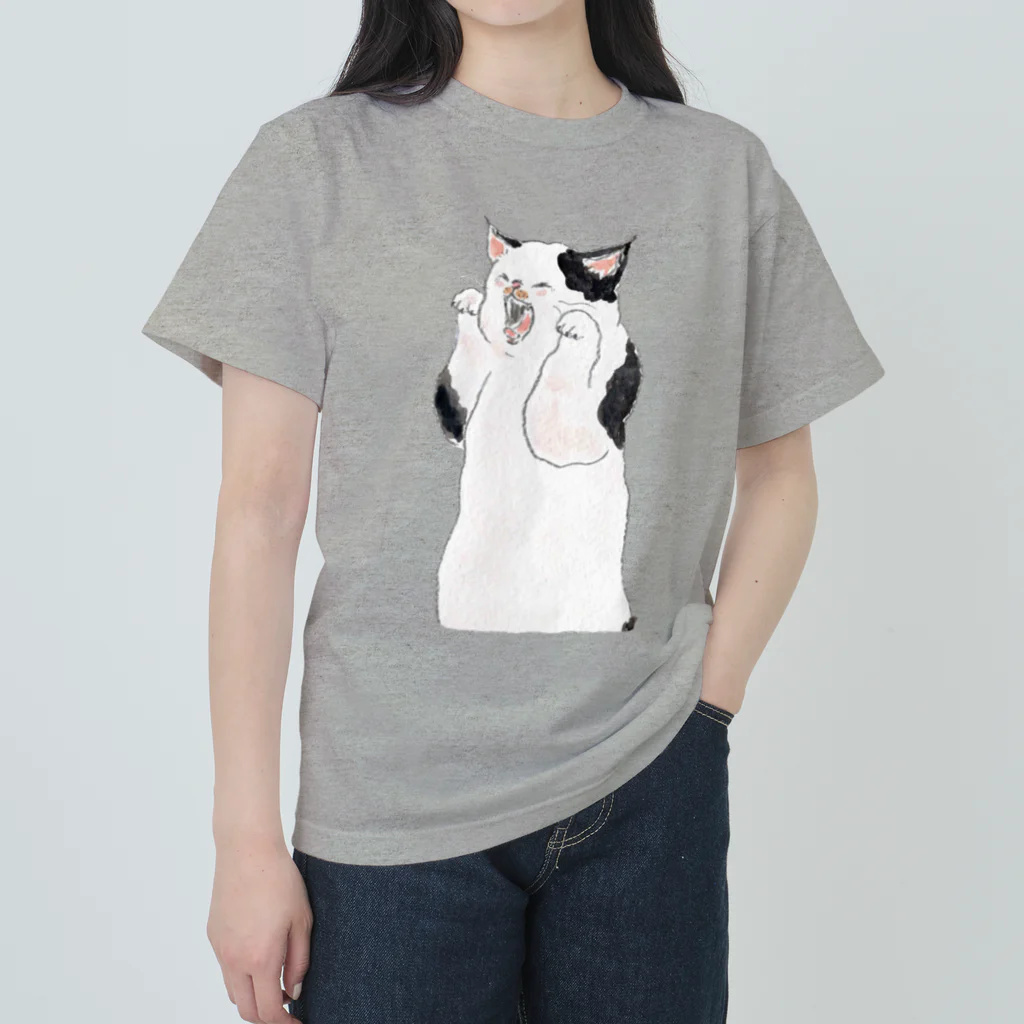 トコロコムギの妖怪あくびうつしにゃんこ Heavyweight T-Shirt