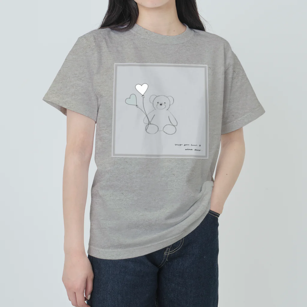 rilybiiの🧸 Bear and heart balloon.  ヘビーウェイトTシャツ