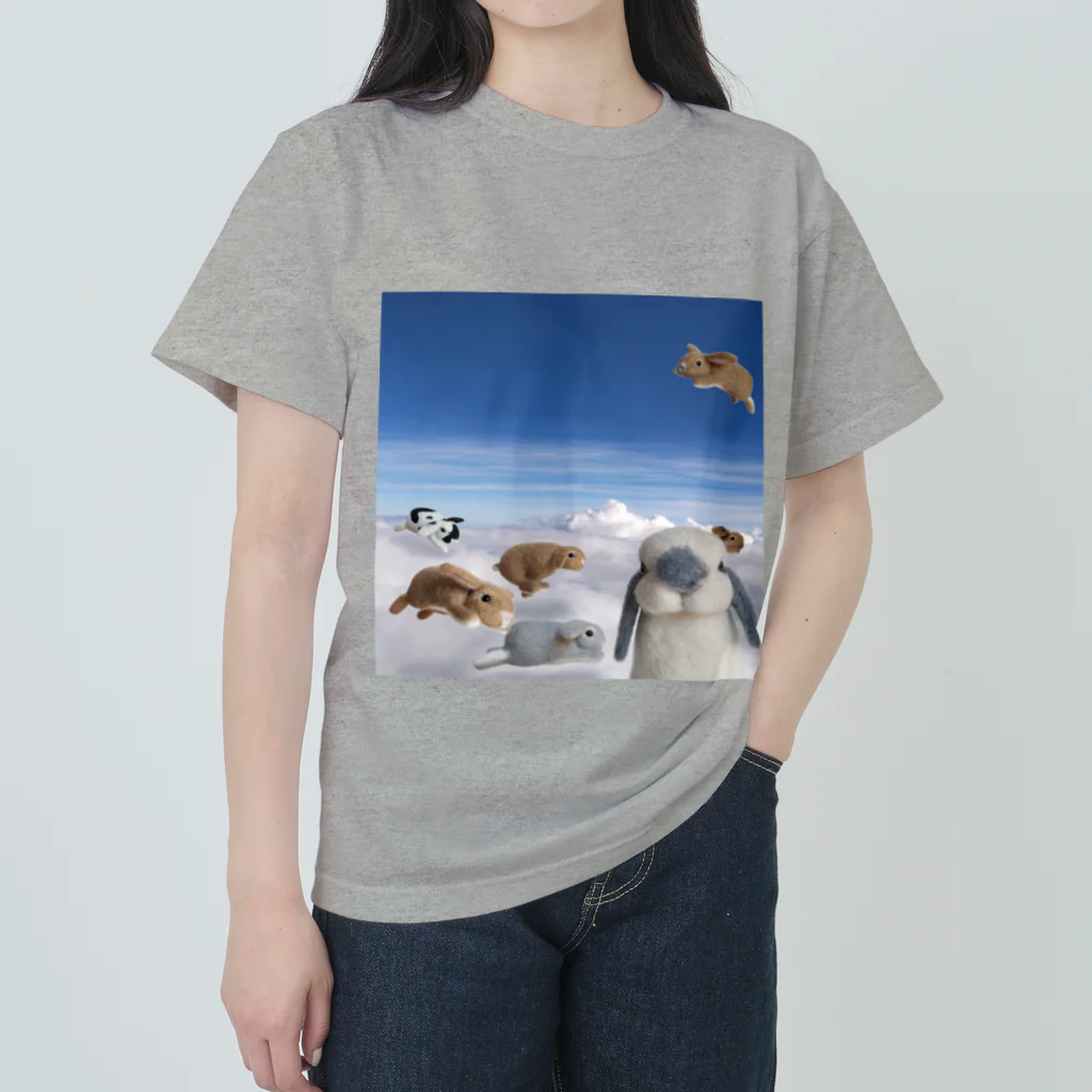 MIMI美☆うさぎの羊毛フェルトの雲海うさぎ ヘビーウェイトTシャツ