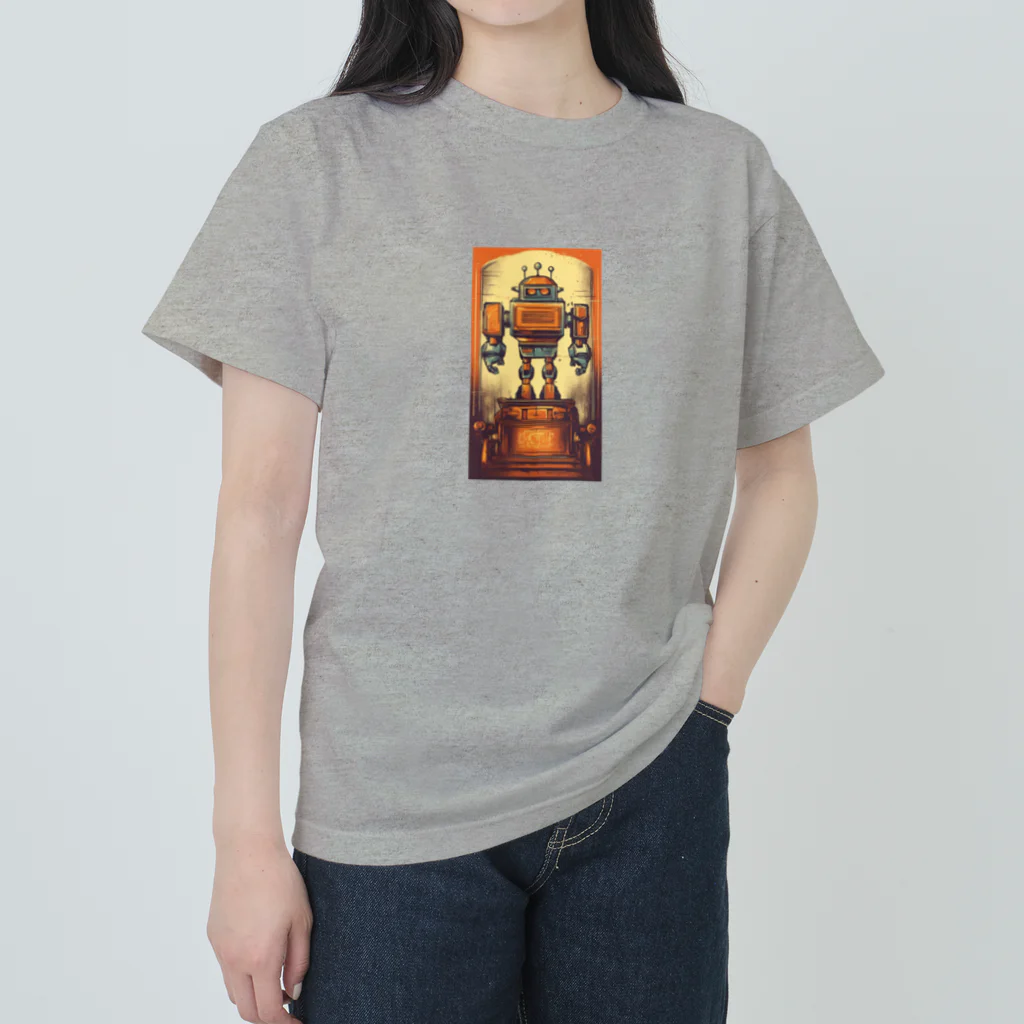 mirinconixのブリキのヴィンテージ風ロボットのイラスト Heavyweight T-Shirt