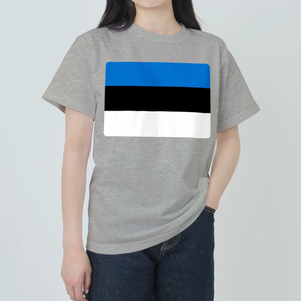 お絵かき屋さんのエストニアの国旗 Heavyweight T-Shirt