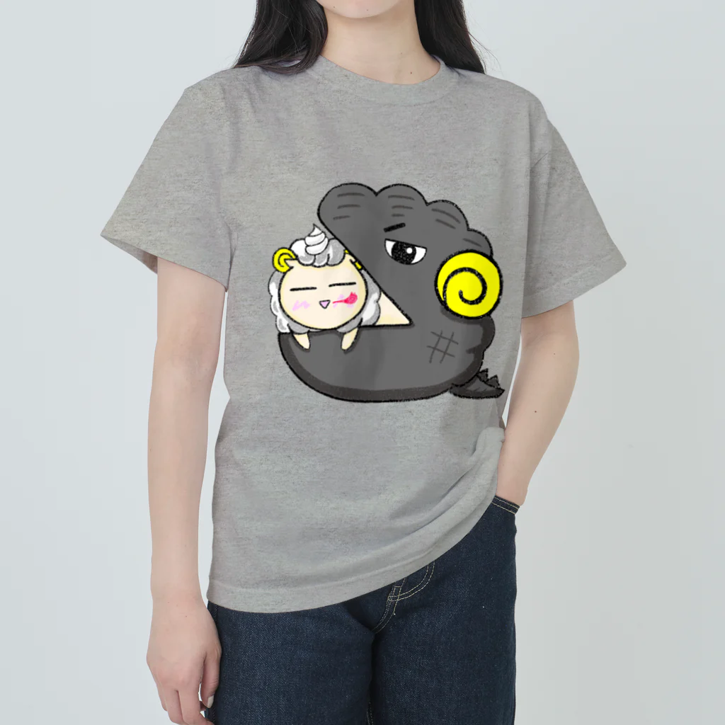 帽子屋の羊のお店のシュークリームに入る羊　大人ゴジラバージョン Heavyweight T-Shirt